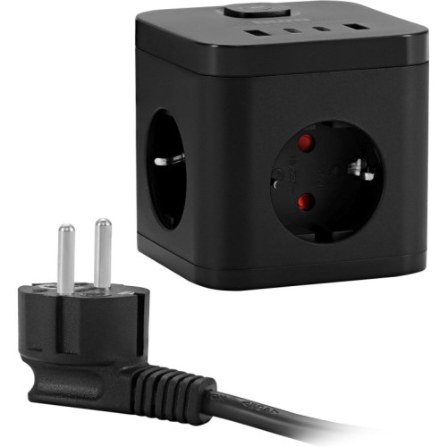 Сетевой удлинитель Buro BU-PC3.1UС-B 1.5м (3 розетки) черный (пакет ПЭ)