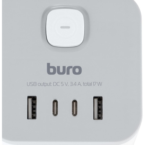 Сетевой удлинитель Buro BU-PC3.1UС-W 1.5м (3 розетки) белый (пакет ПЭ)