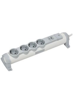 Удлинитель/ COMFORT Удлинитель У04К 4 места 2P+PE 3м 3х1,5мм2 16А USB A+C 20Вт белый
