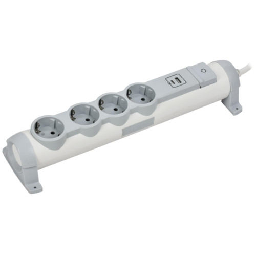 Удлинитель/ COMFORT Удлинитель У04К 4 места 2P+PE 3м 3х1,5мм2 16А USB A+C 20Вт белый