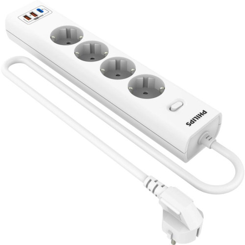 Сетевой фильтр Philips CHP8246WB/51 3м (4 розетки) белый (коробка)