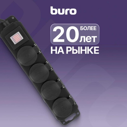 Сетевой фильтр Buro 400MDP-5-B 5м (4 розетки) черный (коробка) Сетевой фильтр Buro 400MDP-5-B 5м (4 розетки) черный (коробка)