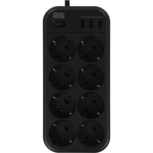 Сетевой фильтр Powercom SP-08 USB03AB 3,0М 3м (8 розеток) черный (коробка) Сетевой фильтр Powercom SP-08 USB03AB 3,0М 3м (8 розеток) черный (коробка)
