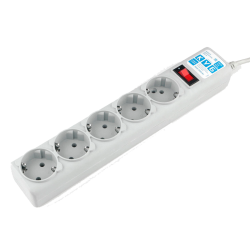 Surge protector Power Cube B 3.0 m 5 outlets (gray) 10A / 2.2kW