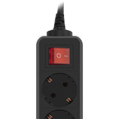 Сетевой фильтр PC Pet AP01006-E-B 1.8м (5 розеток) черный (пакет ПЭ)