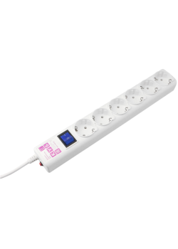 Фильтр-удлинитель Power Cube 3,0 м 6 розеток с заземлением (белый) 16А/3,5кВт/ Surge protector Power Cube 3,0 m 6 outlets (white) 16A / 3,5kVt