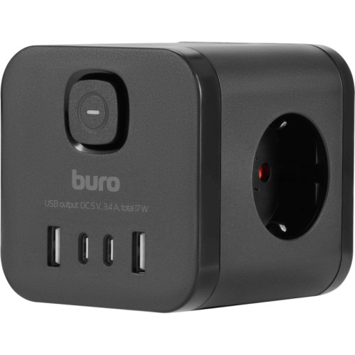 Сетевой разветвитель Buro BU-PW3UC-B (3 розетки) черный (пакет ПЭ) Сетевой разветвитель Buro BU-PW3UC-B (3 розетки) черный (пакет ПЭ)