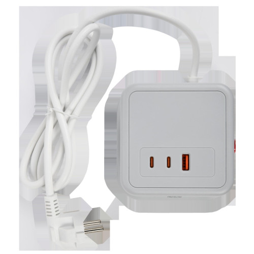 Удлинитель/ DOMINIC Удлинитель У08K 8 мест 2P+PE 1,5м 3х1,0мм2 16А/250В USB A+C 20Вт серый IEK Удлинитель/ DOMINIC Удлинитель У08K 8 мест 2P+PE 1,5м 3х1,0мм2 16А/250В USB A+C 20Вт серый IEK