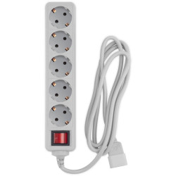 Сетевой фильтр PC Pet AP01006-E-G 1.8м (5 розеток) серый (пакет ПЭ)