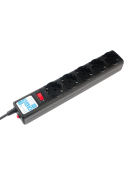 Фильтр-удлинитель Power Cube 0,5 м д/подкл. к UPS (C14), 5 розеток (черный) 10А/2,2кВт/ Surge protector Power Cube  0.5 m, 5 outlets (BLack) 10A / 2.2kVt,  C14 input