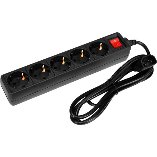 Сетевой фильтр PC Pet AP01006-E-B 1.8м (5 розеток) черный (пакет ПЭ)