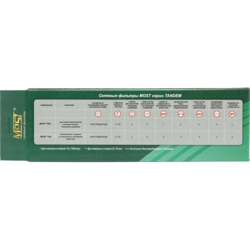 Сетевой фильтр Most TRG 2м (10 розеток) черный (коробка)