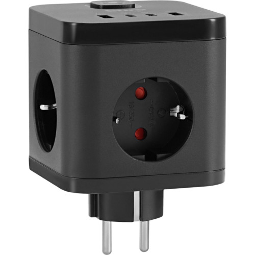 Сетевой разветвитель Buro BU-PW3UC-Plus-B (3 розетки) черный (пакет ПЭ)