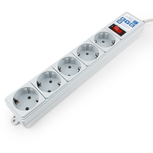 Фильтр-удлинитель Power Cube B 1.9 м 5 розеток (серый) 10А/2,2кВт/ Surge protector Power Cube B 1.9 m 5 outlets (gray) 10A / 2.2kW