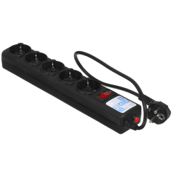 Фильтр-удлинитель/ Surge protector Power Cube 0.5 m 5 outlets (Black graffite) 10A / 2.2kW