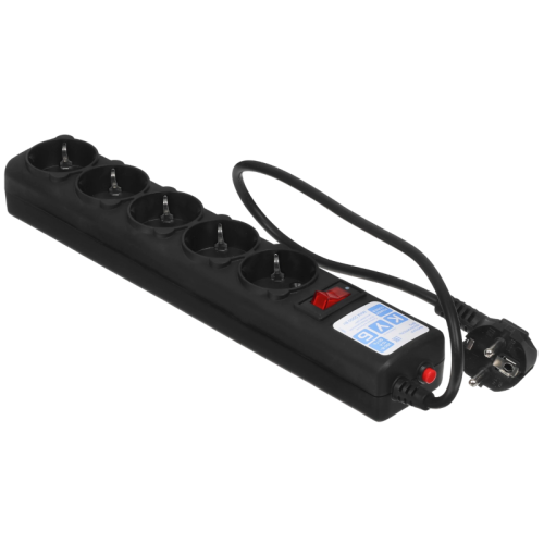 Фильтр-удлинитель/ Surge protector Power Cube 0.5 m 5 outlets (Black graffite) 10A / 2.2kW