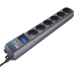 Surge protector Pilot S Max (5 euros + 1GP), 15A/3.5kVA, automatic, 10 m, graphite