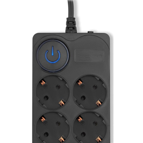 Сетевой фильтр Ippon BK-8-EU-3-16-B 3м (8 розеток) черный (коробка)