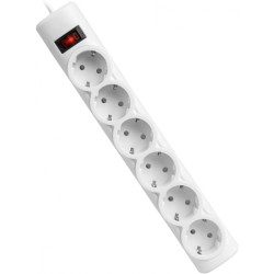 Сетевой фильтр Defender DFS 155 5 м, белый, 6 розеток/ Surge Protector Defender DFS 155 5m, white, 6 outlets