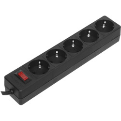 Сетевой фильтр Defender ES 3 3 м, черный, 5 розеток/ Surge Protector Defender ES 3 3m, black, 5 outlets