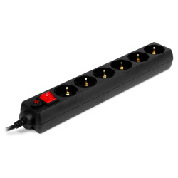 Фильтр SVEN Optima 3 м (6 розеток) черный, цветная коробка/ Surge Protector  SVEN Optima 3 m (6 outlets) black, color box