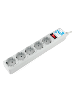Фильтр-удлинитель Power Cube B 5.0 м 5 розеток (серый) 10А/2,2кВт/ Surge protector Power Cube B 5.0 m 5 outlets (gray) 10A / 2.2kW