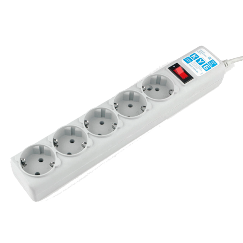 Surge protector Power Cube B 5.0 m 5 outlets (gray) 10A / 2.2kW