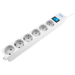 Surge protector Power Cube  Pro 3,0 m, LC circuit, 6 outlets (white) 16A / 3,5kVt