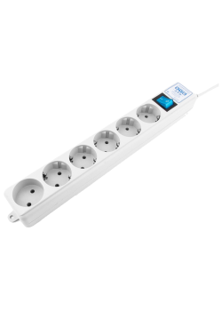 Surge protector Power Cube  Pro 3,0 m, LC circuit, 6 outlets (white) 16A / 3,5kVt