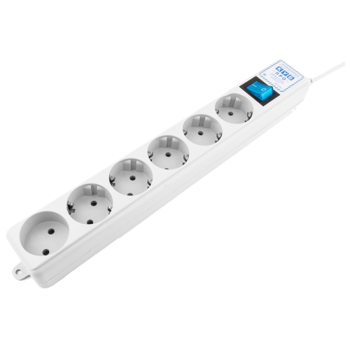 Surge protector Power Cube  Pro 3,0 m, LC circuit, 6 outlets (white) 16A / 3,5kVt