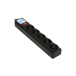 Фильтр-удлинитель Power Cube 1,9м д/подкл. к UPS(C14) 5 роз., 10А черный/граффит/ Surge protector Power Cube 1.9m for conn. to UPS(C14) 5 outlets, 10A black/graffite
