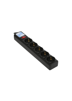 Фильтр-удлинитель Power Cube 1,9м д/подкл. к UPS(C14) 5 роз., 10А черный/граффит/ Surge protector Power Cube 1.9m for conn. to UPS(C14) 5 outlets, 10A black/graffite