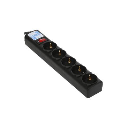 Фильтр-удлинитель Power Cube 1,9м д/подкл. к UPS(C14) 5 роз., 10А черный/граффит/ Surge protector Power Cube 1.9m for conn. to UPS(C14) 5 outlets, 10A black/graffite