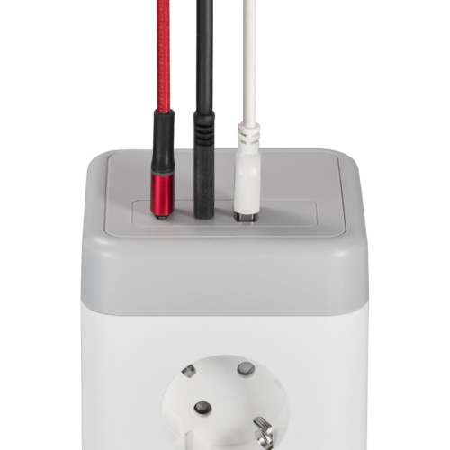 Удлинитель/ DOMINIC Удлинитель У08K 8 мест 2P+PE 1,5м 3х1,0мм2 16А/250В USB A+C 20Вт серый IEK Удлинитель/ DOMINIC Удлинитель У08K 8 мест 2P+PE 1,5м 3х1,0мм2 16А/250В USB A+C 20Вт серый IEK