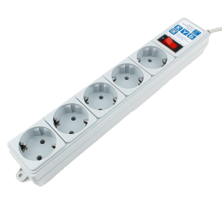 Surge protector Power Cube B 1.9 m 5 outlets (gray) 10A / 2.2kW