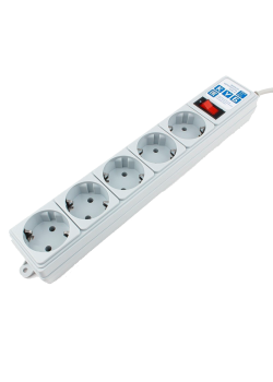 Surge protector Power Cube B 1.9 m 5 outlets (gray) 10A / 2.2kW