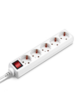 Сетевой удлинитель Buro BU-PS5.1/W 1.5м (5 розеток) белый (пакет ПЭ)