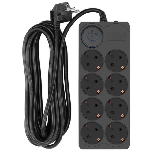 Сетевой фильтр Ippon BK-8-EU-5-16-B 5м (8 розеток) черный (коробка)