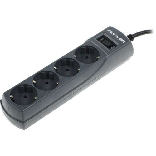 Сетевой фильтр Pilot m-MAX 3м (4 розетки) серый (коробка)