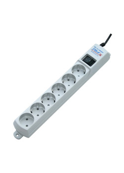 Сетевой фильтр Pilot S 6 розеток (5 евро + 1 б/зазем.) 10 м/ Surge protector ZIS Pilot S 10m, 6 outlets (5+1), white