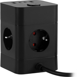 Сетевой удлинитель Buro BU-PTE4.1UC-B 1.5м (4 розетки) черный (пакет ПЭ)