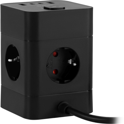 Сетевой удлинитель Buro BU-PTE4.1UC-B 1.5м (4 розетки) черный (пакет ПЭ)