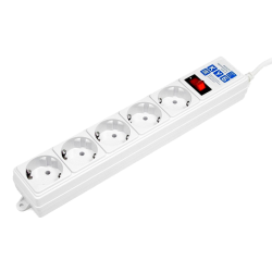 Surge protector Power Cube B 1.9 m 5 outlets (white) 10A / 2.2kW