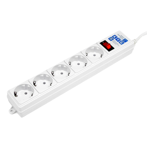 Surge protector Power Cube B 1.9 m 5 outlets (white) 10A / 2.2kW