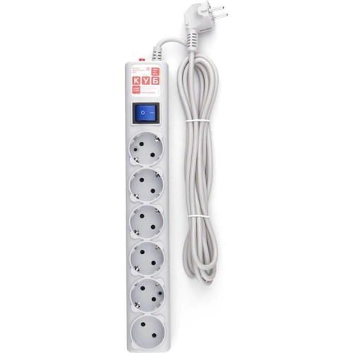 Сетевой фильтр Powercube SPG(5+1)-B-10 3м (6 розеток) серый (коробка)