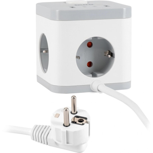 Сетевой удлинитель Buro BU-PC3.1UС-W 1.5м (3 розетки) белый (пакет ПЭ)