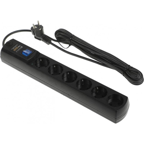 Сетевой фильтр Most HPw 5м (6 розеток) черный (коробка)