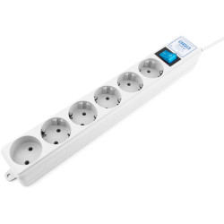 Фильтр-удлинитель Power Cube PRO, 1,9 м, LC контур, 16А/3,5кВт/ Surge protector Power Cube Pro 1,9 m, LC circuit, 6 outlets (white) 16A / 3,5kVt