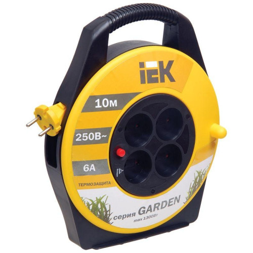 Катушка/ GARDEN Катушка УК10 4 места без заземления с термозащитой 2х0,75мм2 10м