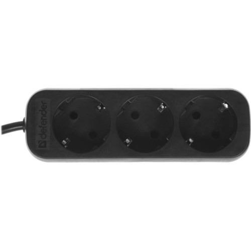 Сетевой удлинитель Defender M350 5м (3 розетки) черный (коробка)